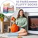 Jspupifip Fluffy Socks for Women 10 Pairs Soft Home Slipper Socks Winter Fluffy Sleeping Christmas Sock Mix Color1