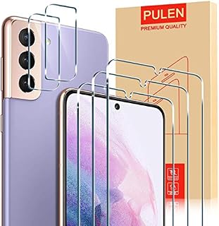 PULEN Screen Protector and Camera Protector for Samsung Galaxy S21 5G 6.2 inch, Tempered Glass Film, 3 + 2 Pack