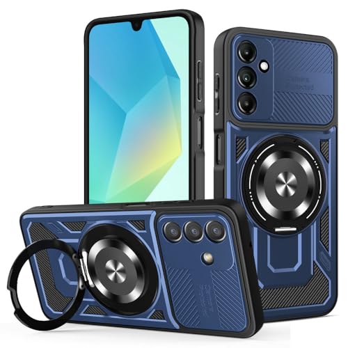 Coque Samsung S25/S24 bleu avec support rotatif pour vidéo et voiture