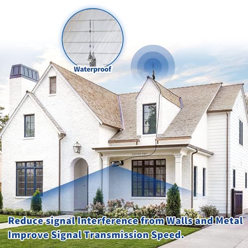 Bingfu Outdoor WiFi Antenna Aerial Dual Band 2.4/5.8GHz Wall Mount MIMO RP-SMA & SMA Male Antenna Replacement for Wireless Router Video Surveillance Monitor USB WiFi Adapter Smart Home Energy Monitor - Image 5