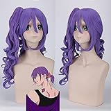 QWIFCMJF Kuroko No Basket Murasakibara Atsushi Cosplay Wig Long Wavy Purple Hair with 60Cm Ponytail Cosplay Purple Wigs + Wig Cap