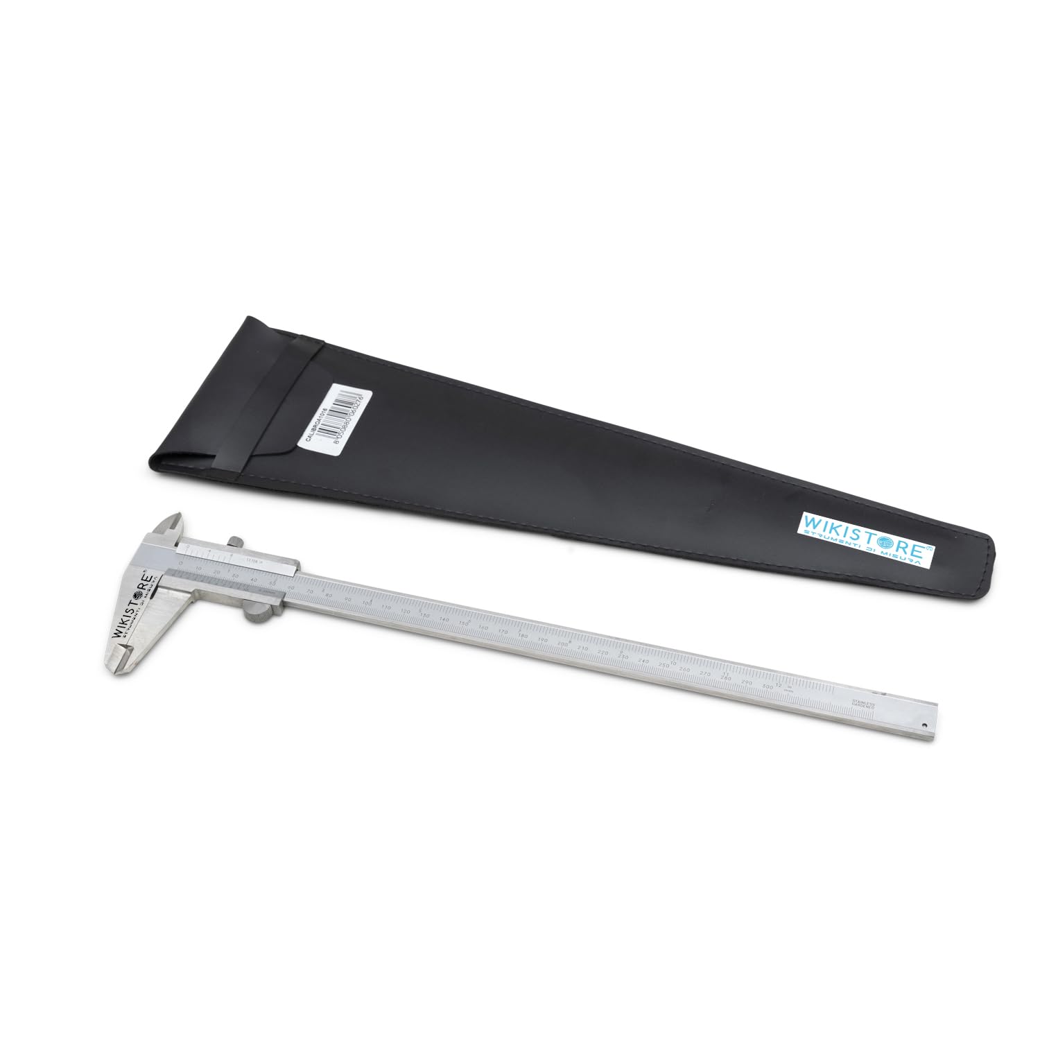 WIKISTORE CALIBRO PROFESSIONALE MONOBLOCCO 300 mm, Calibro ventesimale da 30 cm con becchi da 60 mm, Calibro acciaio bloccaggio a vite, Lettura 0,05 MM / 1/128, Attrezzo da lavoro preciso
