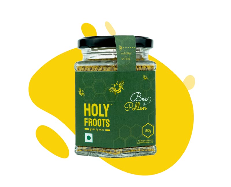 HOLYFROOTS Bee Pollen | 100% Raw, Natural | Immunity Booster | Anti-Oxidant | Honey Pollen| High Energy (150g)