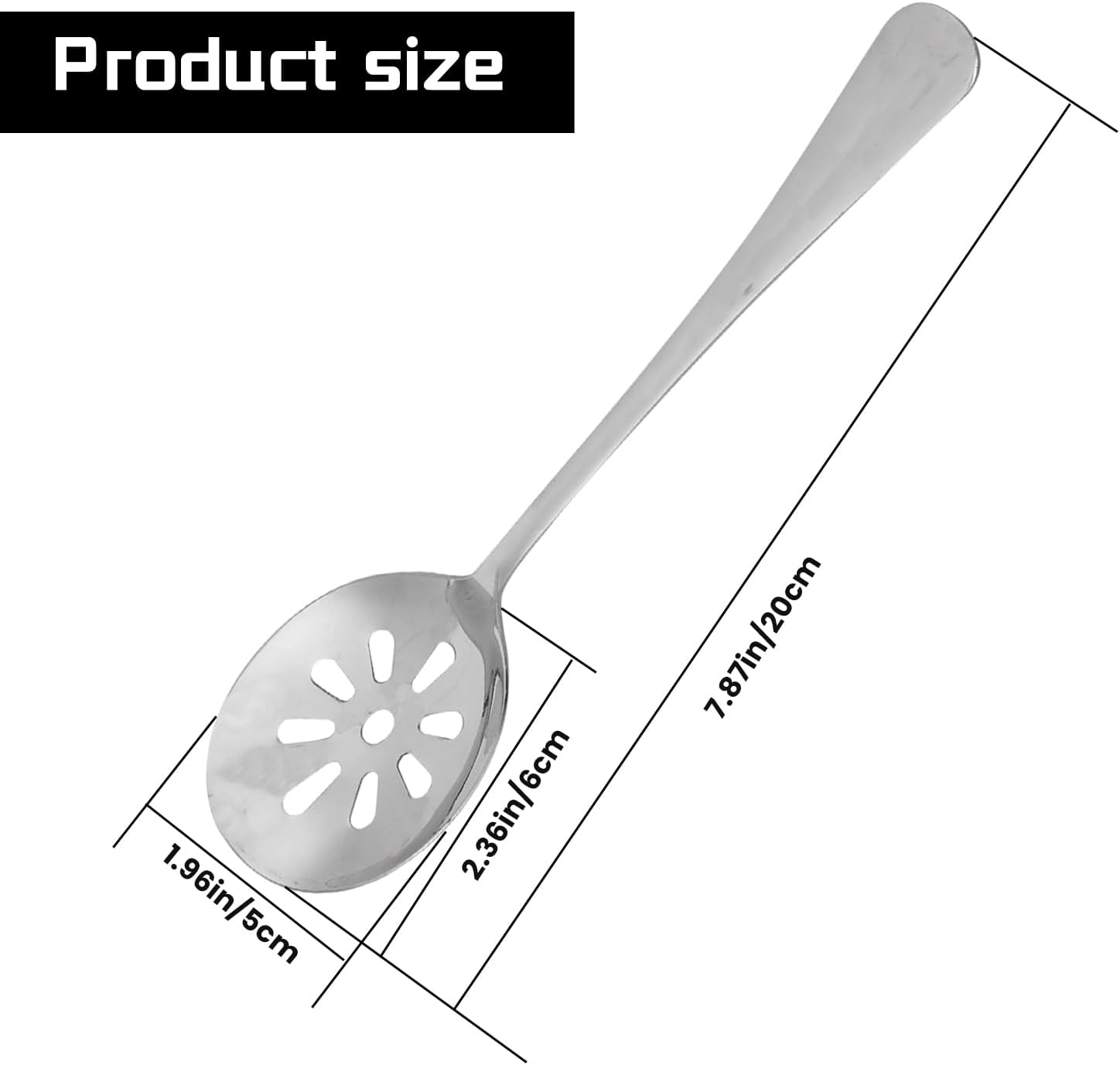 4 Pcs Slotted Spoon Stainless Steel, 7.8 Inch Slotted Serving Spoon for Buffet, Dinner, Restaurants, Kichens, Slotted Spoons for Cooking