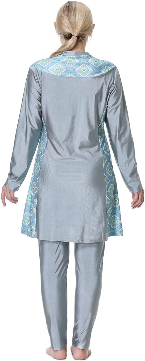 Plus Size Muslim Swimsuits for Women Modest Islamic Swimwear Burkini Full Cover Hijab Top Pants 3PCS Fat Bathing Suits