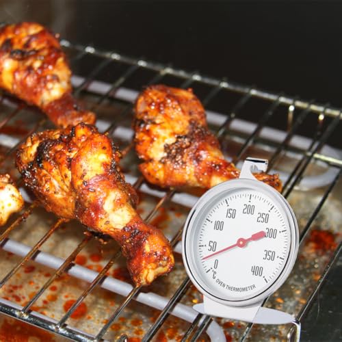 Foto von Lwuey Edelstahl Ofenthermometer, Innen Backofen Thermometer Analog Bis 400°c Kabelloses Für Präzise Temperaturkontrolle Backen Grillen Kochen Hitzebeständig Pizzaofen Brotbacken Profiköche Hobbybäcker