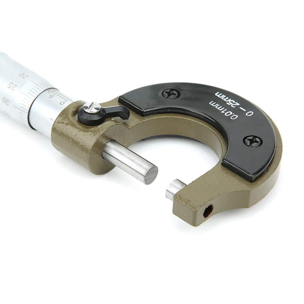Vetrineinrete® Micrometro calibro per misurazione di precisione 0-25 mm per misurare il diametro interno e spessore esterno metro G12