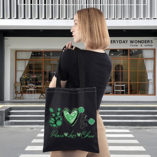 LEVLO Cheerleader Cosmetic Make Up Bag Cheerleading Girls Gift Peace Love Cheer Makeup Zipper Pouch Bag Cheer Team Gift - Image 3