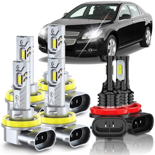 SJMYXCLW Compatible for Chevy Malibu Lights 2006 2007 2008 2009 2010 2011 2012 High Low Beam Fog Lights Bulbs Combo for Off Road Plug and Play Pack of 6