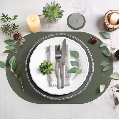 Sets de table anti-tache comfoyar en cuir lavable pour protéger la table des rayures - 3