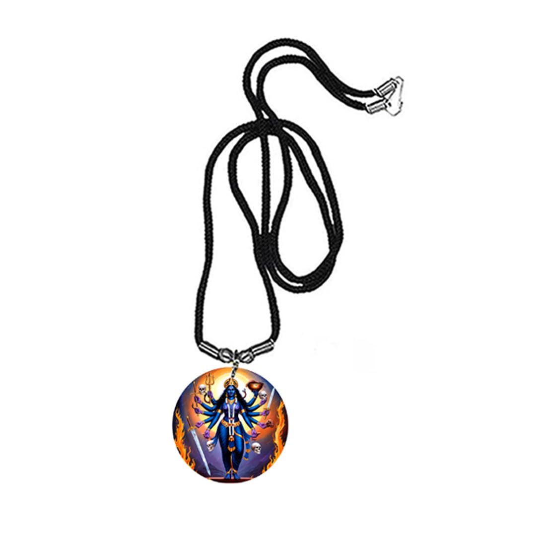 afh Angry Maa Kali Cord Chain Purple Acrylic Pendant for Men & Women | Hindu Religious Spiritual Charm | Lightweight Devotional Jewelry for Puja-picture-49