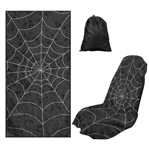 JOAIFO Car Microfiber Towels, Quick-Dry Seat Protector with Storage Bag - Cobweb Automotive Seat Covers for Cars, Trucks, Sedans, SUVs (Beach Towel, Workout Towels, Sports Towel)