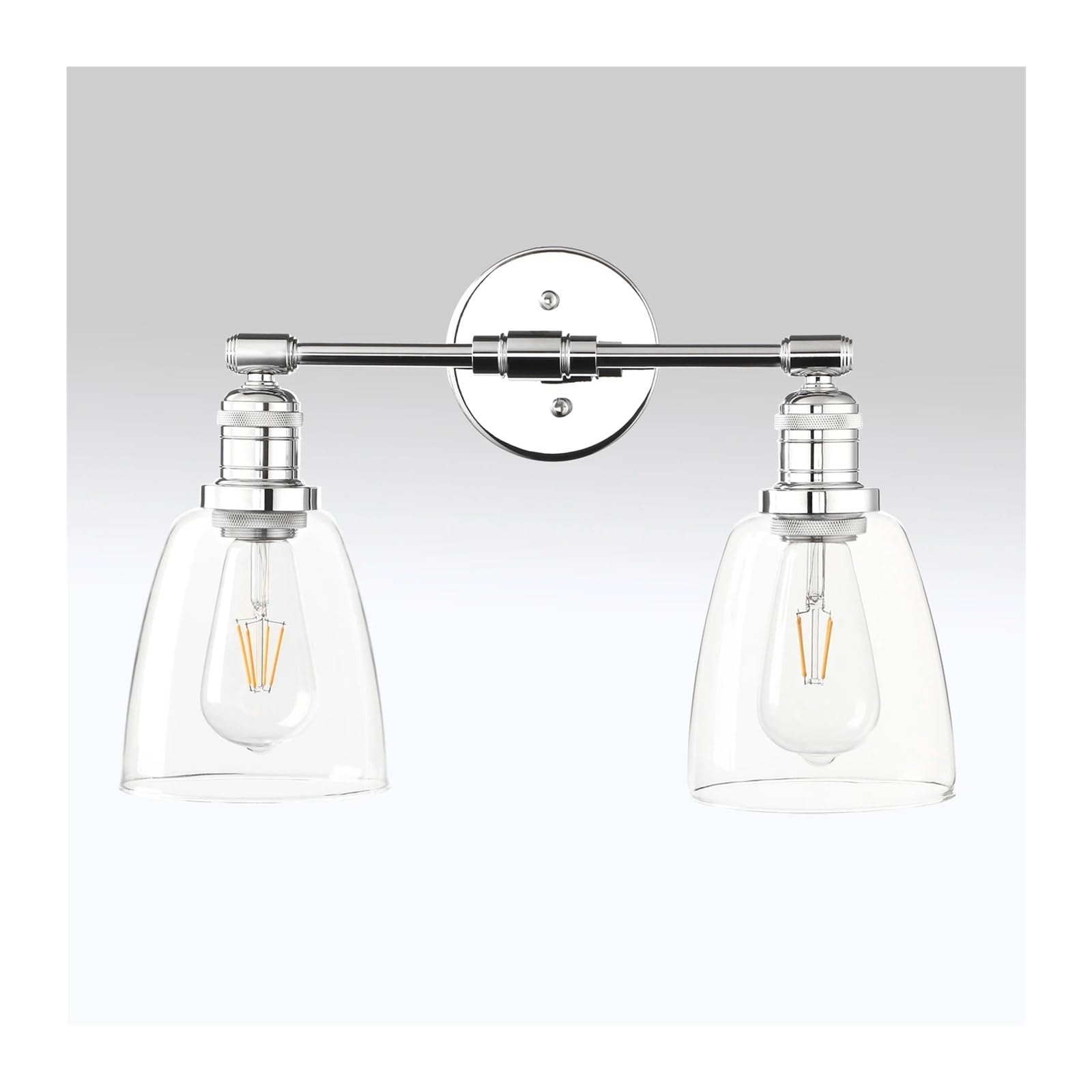 Applique da Parete, lampade da Parete industriali con Paralume Ovale in Vetro, 2 luci, lampade retrò per Camera da Letto, Specchio da Trucco,D