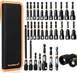 MulWark 29 Piece Magnetic Nut Driver Set, Impact drill socket adapter, SAE, and Metric Nut Driver Set Includes Magnetic Bit Holder, Quick Release Extension with Storage Bag