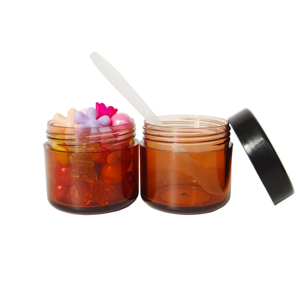 Wopanxye 12pcs 20 Gram Jars, Small Cosmetic Sample Empty Container, 20ml Plastic Round Pot Black Screw Cap Lid - Image 4