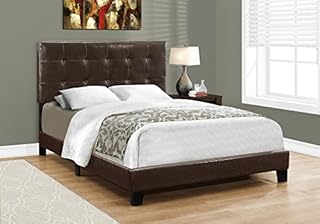 Monarch Specialties Bed - Full Size/Dark Brown Leather-Look