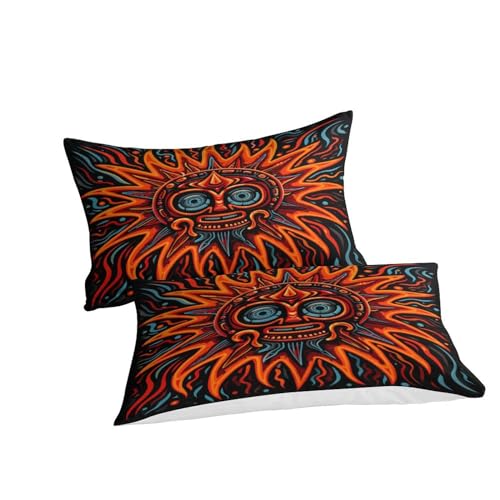 Parure de lit microfibre super douce imprimé 3D soleil bohème Super King - 3