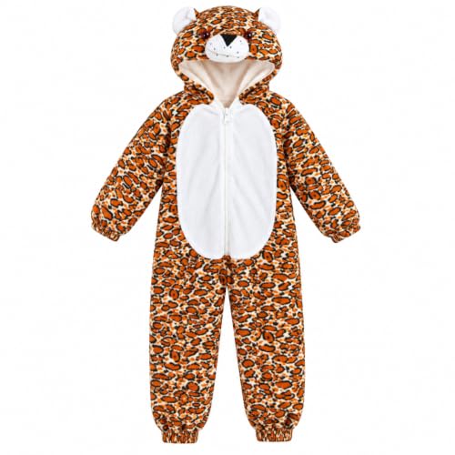 Image of Raj Costume Animal Fancy Dress Costume for Boys & Girls | Hooded Full Body Wildlife Zoo Animal Jumpsuit | Soft Costume for School Function, Fancy Dress, Halloween, Birthday, Cosplay & Role Play