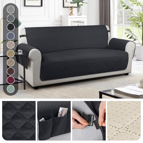 Image of TAOCOCO Sofa Covers 3 Seater,Settee Covers,Sofa Slipcovers,Pet Couch Covers,Non Slip Sofa Covers,Washable Sofa Protectors for Dogs(Black)