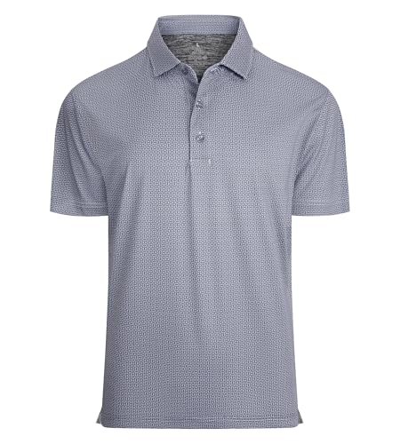 Alex Vando Mens Golf Shirt Moisture Wicking Classic Print Golf Shirts for Men