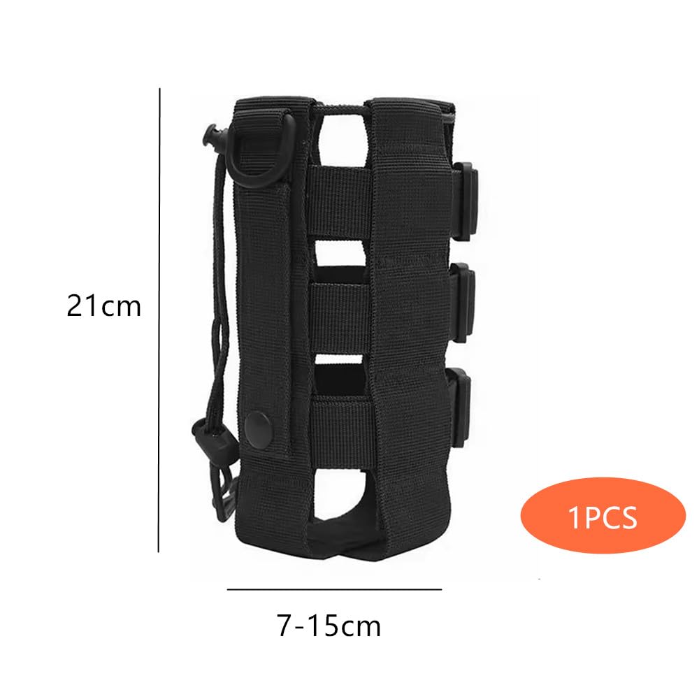 Porta Borraccia Zaino,Granmagazz Borsa tattica per bottiglia d'acqua militare portabottiglie impermeabile porta bollitore regolabile con coulisse per escursionismo, campeggio, viaggi, sport