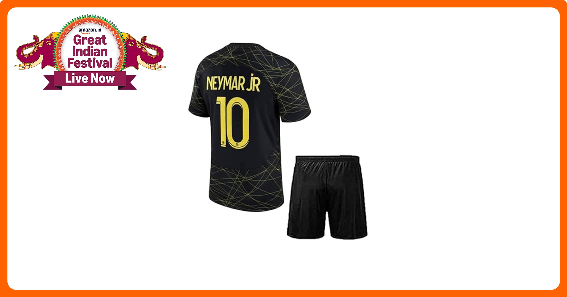 Neymar Da Silva Santos Junior 10 Football Team Fourth Black