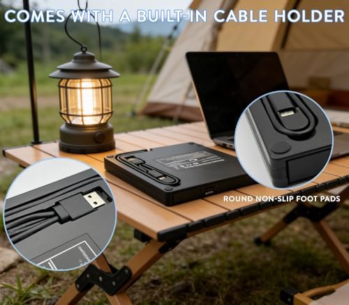 Portable External CD/DVD Drive Player, USB 3.0 & USB C CD Burner +/-RW RW Burner CD ROM Reader Writer Disk Duplicator Optical Drive for Laptop Desktop PC Windows 11/10/8/7 Apple Mac Pro MacBook Linux - 4