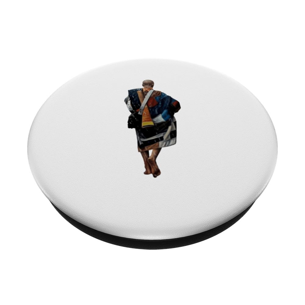 Thich Minh Tue On Back Monks Minh Tue PopSockets Swappable PopGrip, Black - Image 2