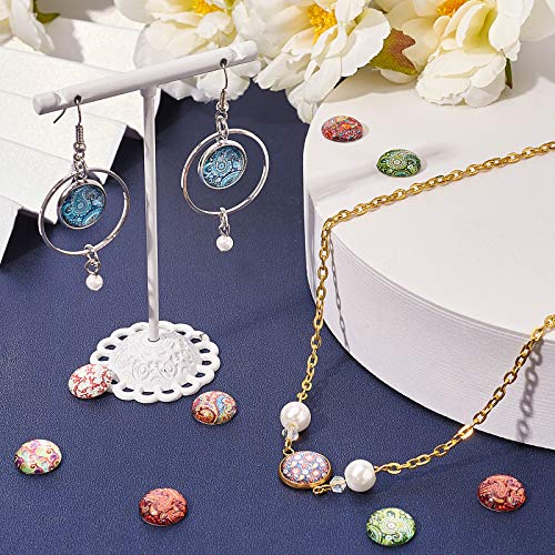 image for PH PandaHall 50 Style 12mm Flower Mosaic Glass Cabochons 100pcs Half R