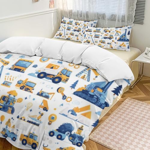 Ropa de cama de 135 x 200 cm Traktorss para abrigar a los niños con estilo 3
