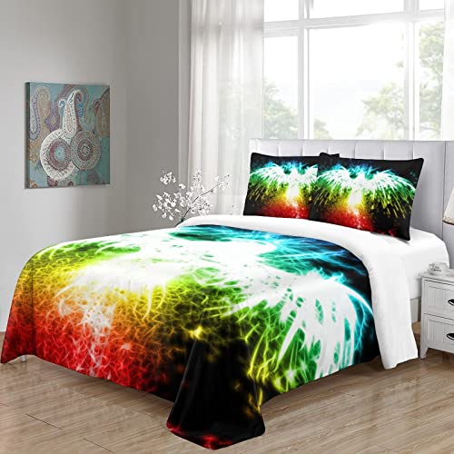 Housse de couette oiseau 220x240cm à fermeture éclair pour lit double 3 pièces