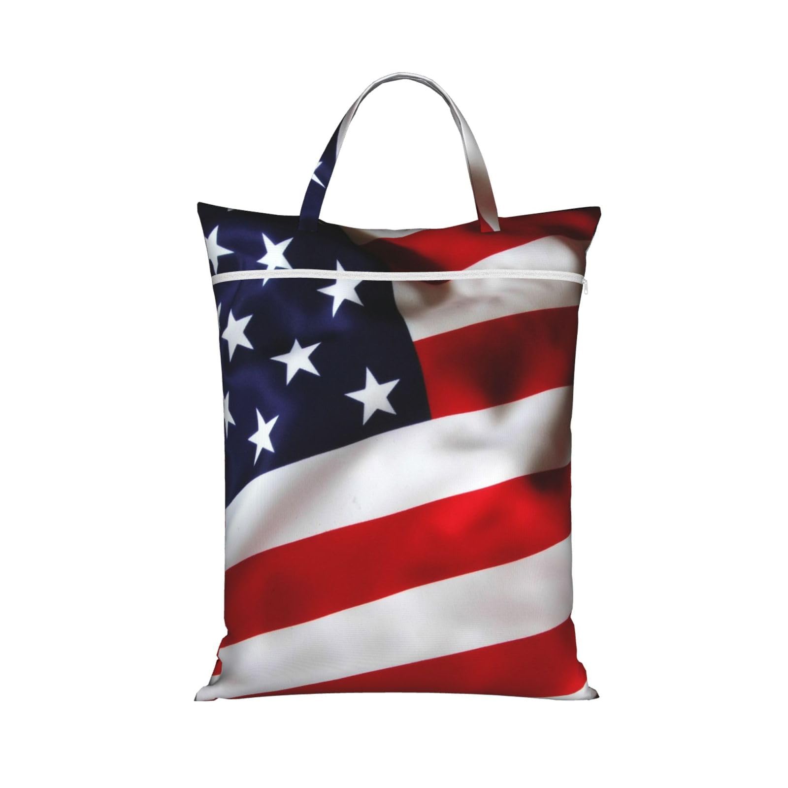 Yfsgdlbn 1 Pc American Flag Printed Travel Dirty Laundry Bag Clothes Pack Storage Basket Bag