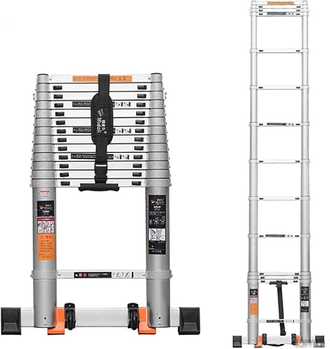 NEOCHY Extensión de escalera telescópica portátil ligera, plegable, multiusos, de aluminio, plegable, industrial, compacta, para el hogar, uso diario