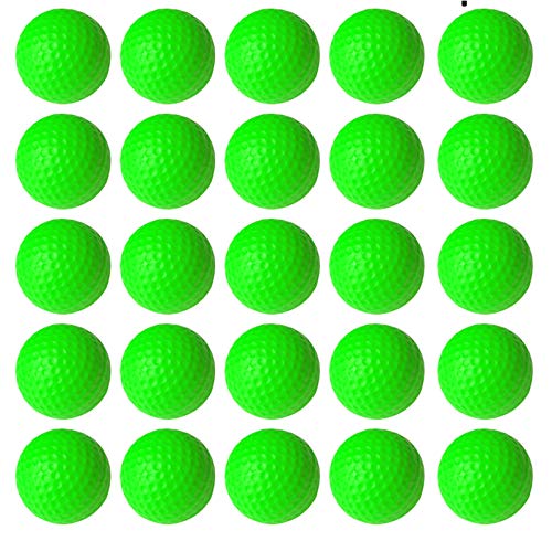 VUXYMCY Lot de 25 balles de golf en mousse PU élastique pour entraînement intérieur et extérieur Vert Cover