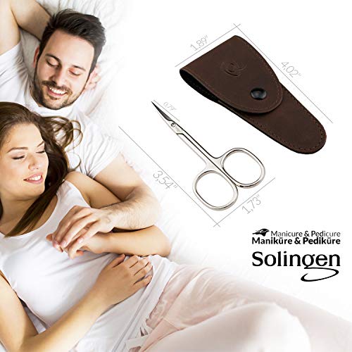 Solingen Scissors - Cuticle Scissors Germany - Curved Blade, Nail Scissors Germany - Pedicure Beauty Grooming Kit For Nail, Eyebrow, Eyelash, Dry Skin - Nail Sicssors #TOP2