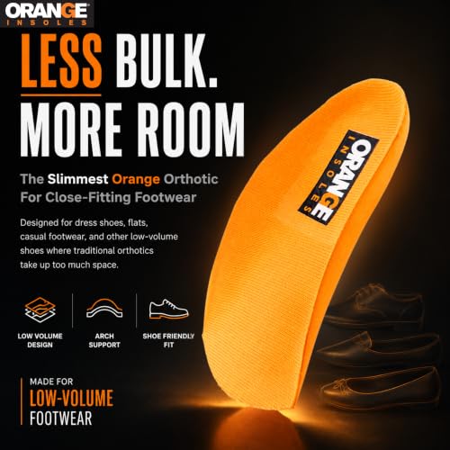 Image of Orange Light A 3 /4 Orthotic Insoles Fits Men's Shoe 3.5-5, Women's 5-6.5