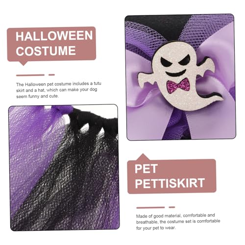 Disfraz Halloween para perro y gato con tutú violeta miniatura 7