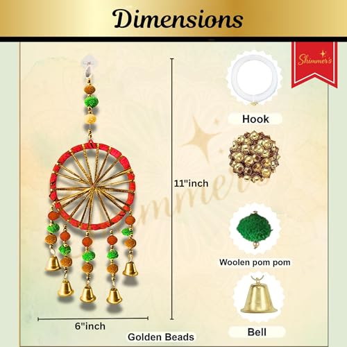 Image of Shimmers Festive Decoration Dream Catcher Wall Hangings 2 Pcs | Dream Catcher Wall Hanging with Bells