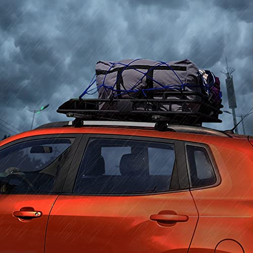 Floshine 46 X 39 Inch Universal Roof Rack,Anti-Rust Design Cargo Basket,Thickened Tube Wall Extension Car Top Luggage Holder For Suv Car Truck #TOP6