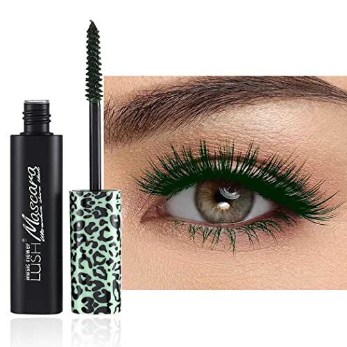 Kilshye Mascara Waterproof Eyelash Mascaras Thick Mascara Eye Makeup Lengthening No Clumping Mascara Professional Eye Cosmetics for Women and Girls Pack of 1 (Green 5)