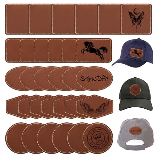 Divina Vitae 564559_1_YBQVJKVC 30 Pcs Leather Patches For Hats, Blank Leather Patches cover