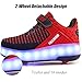 Ufatansy Roller Shoes USB Rechargeable Roller Skate Shoes LED Fashion Sneakers Kids Mesh Breathable Skateboarding for Girls Boys Footwear with Wheels Skates 6.5 Little Kid,Red
