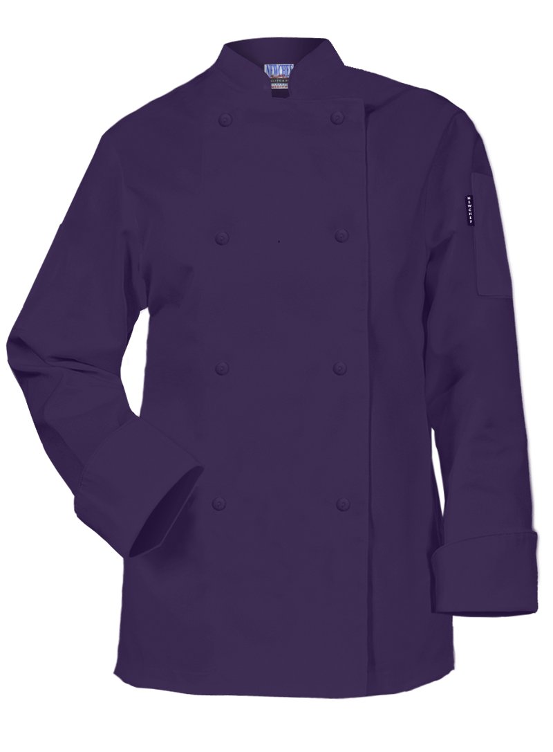 Purple Ladies Chef Coat Long Sleeves