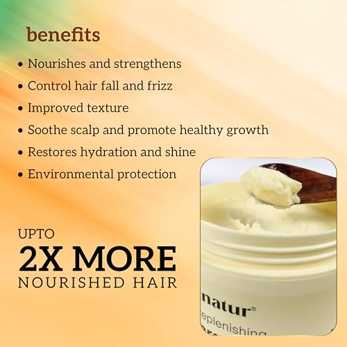 Image of inatur Argan Oil Hair Mask | Deep Conditioning & Damage Repair | Reduces Hair Fall, Controls Frizz, Nourishes, Strengthens, Adds Shine & Smoothness | Sulfate & Silicone Free | Natural & Vegan | 200g
