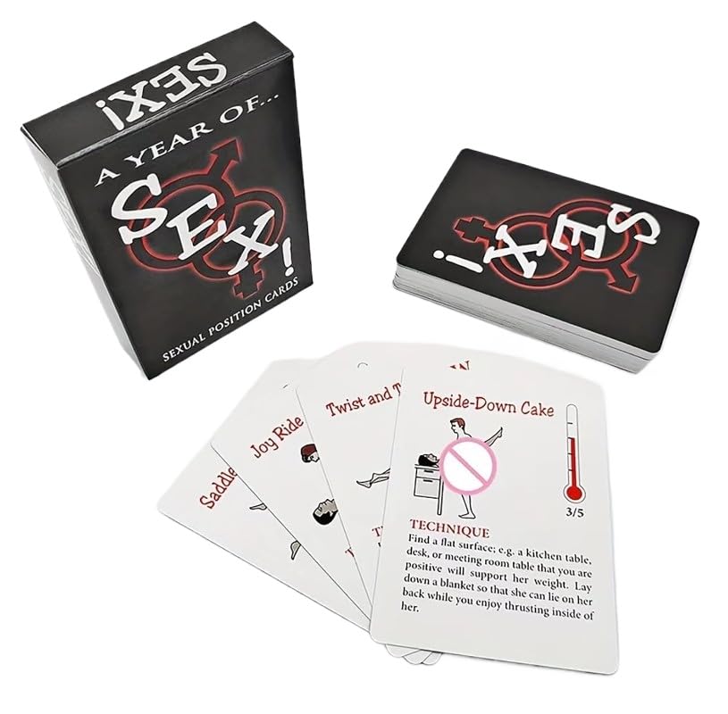 AJOHBM Jeu de 50 Cartes Jouets Divertissement pour Couple Jeu de Chambre de Cartes pour Couple Solitaire Couplĕ-Shop accessoires-Y12D18W