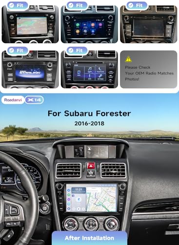 Image of Roadanvi X14 6GB+128GB Car Radio for Subaru Forester2015-2018 WRX 2016-2021 | Wireless CarPlay Android Auto,Android 14 Head Unit GPS Navigation, 8 inch QLED 1280*720P Screen Radio, Knobs /Buttons