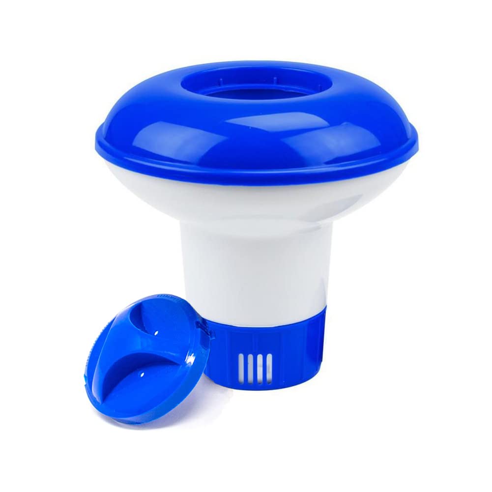 Pool Floating Chlorine Dispenser, Floating Chlorine Tablet Holder, Small Floating Chlorine Tablets Dispenser for Hot Tub Swimming Pool Spa, Adjustable Release Tablet Floater for Indoor & Outdoor