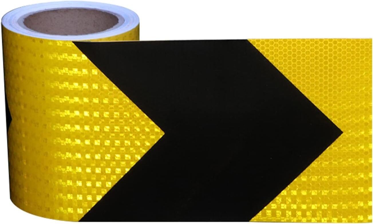 Taśma odblaskowa bezpieczeństwa Samoprzylepna taśma odblaskowa 10 metrów x 15 centymetrów wielokolorowa(Black Yellow)