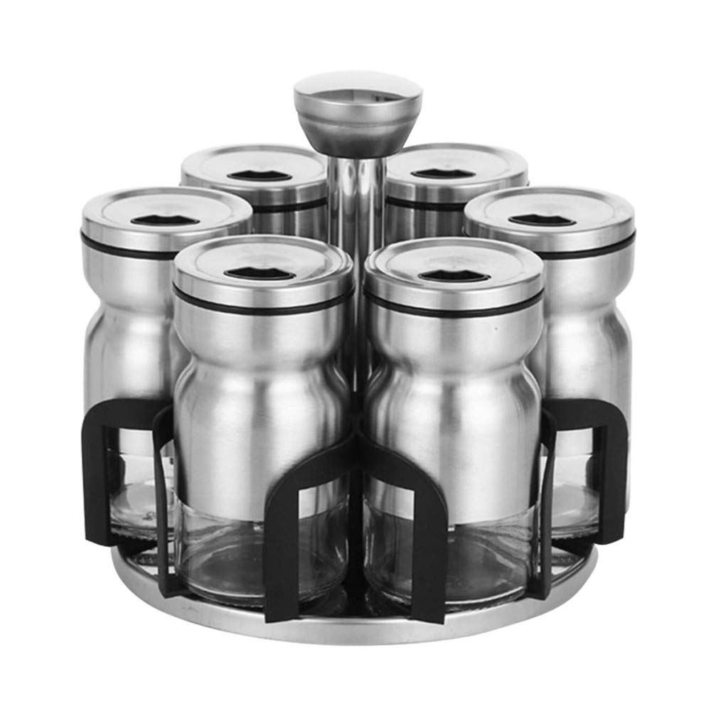 Buy YARNOW Glass Spice Jar Rack Revolving Spice Rack Organizer Spinning Countertop Herb and