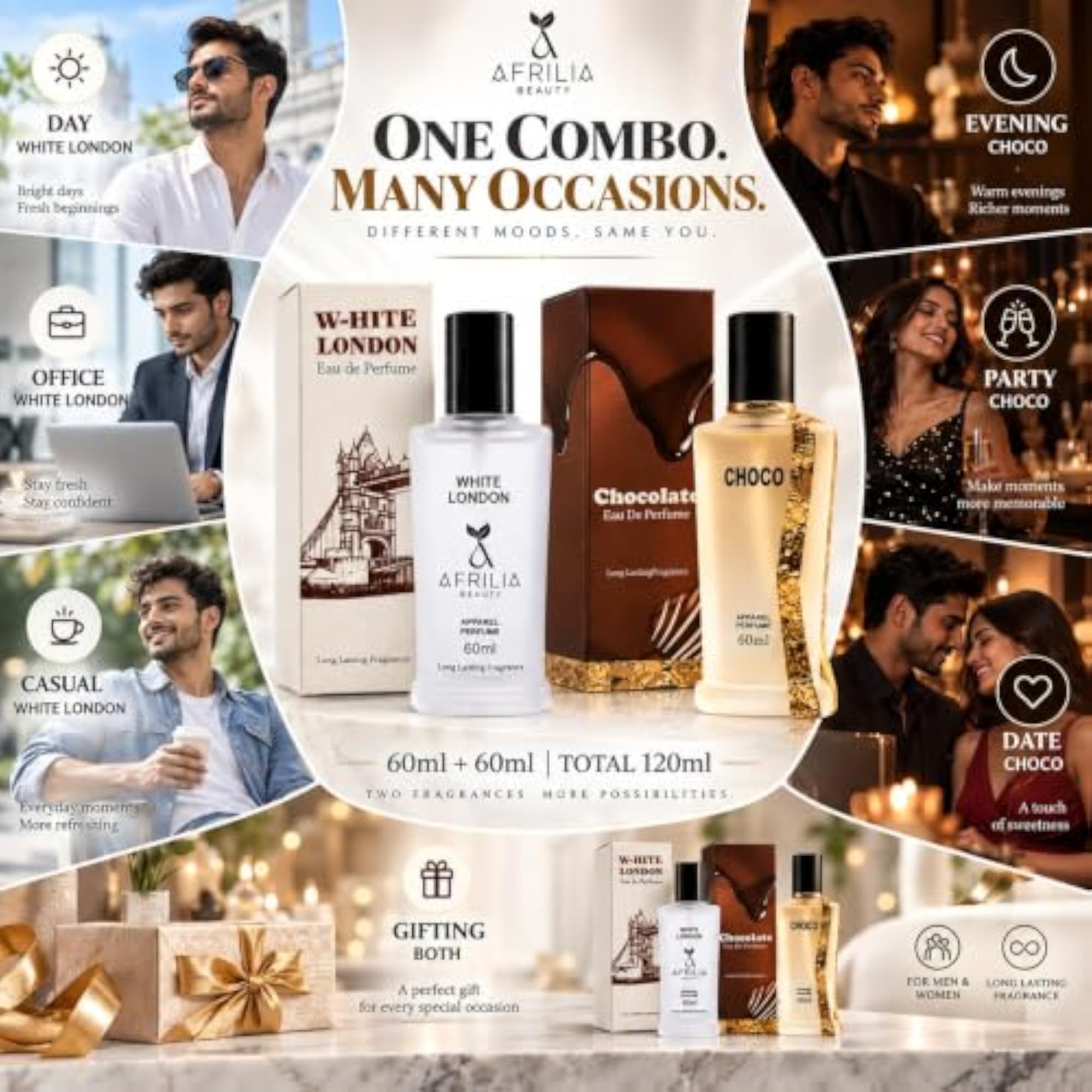 White London & Chocolate Eau De Perfume Set, 60ml x 2